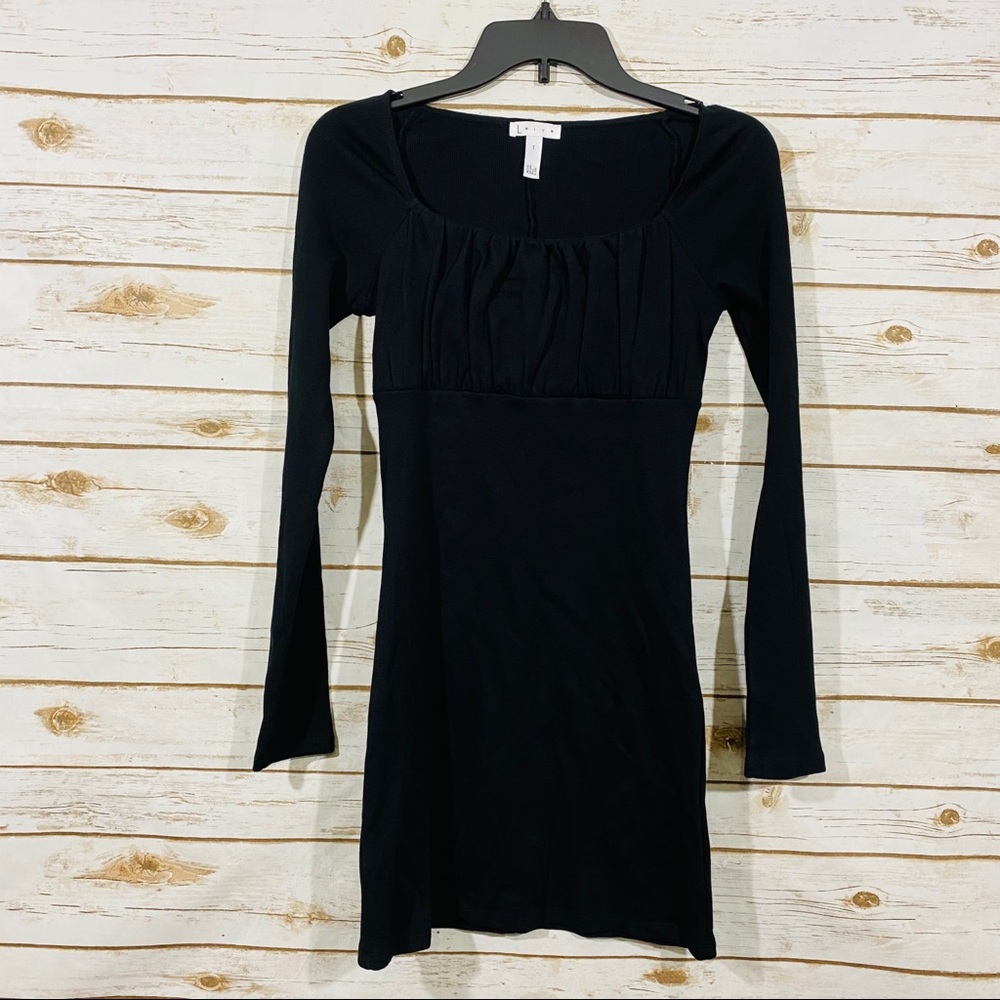 Leith women’s black long sleeve casual dress S